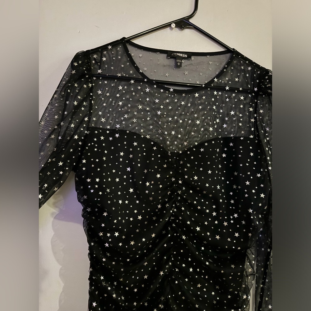 Black Starry Y2K Blouse